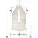 New Summer French Necking Hollow Beach Hottie Blouse DJPT