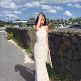 Beach Dress Seaside Resort Dress Skinny Fishtail Dress Sexy Bare Back Sling Lace Dress