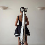 Summer 2025 New Sister Bag Hip Dress Famous Style Temperament Sexy Bare Back A Dress Dress Woman DJPT