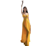 Dress Design Slenyi Empty Lumened Dress Women Summer Seaside Vacation Sling Dress