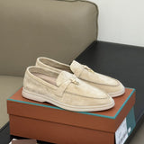 Loafers Women&Men's Shoes Leather Shoes Round Head Flat Floor Casual Shoes High Quality Shoes