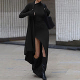 Knitted Long Sleeve Sexy Open Fork Ken Bean With The Same Body Dress In Summer Babes Dress DJPT