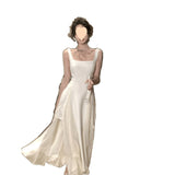 Ballet-Style White Sling Dress Women's Summer French-Style Niche Design High-End Waist-Like Dress DJPT