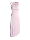 Dress Women's Dress Spring 2025 New Pink Sleeveless Bow Splicing Body Repair Long Dress