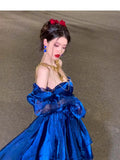 French High Low Sweetheart Christmas Dress Royal Blue Birthday Dresses Birthday Outfits SD1147
