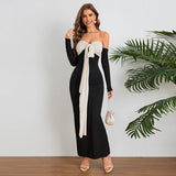 Autumn 2025 New Temperament Tender Strap With One-Word Shoulder Palping Dress Dress Woman DJPT