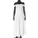 Women's Uniform Shoulder Simple Elegant Sexy Dress DJPT