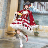 Teased Original Pyrotechnic Year Lolita Girl Lolita Blouse Sling Skirt Sweet Dress Set 6957