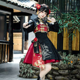 Pavilion Original Witch Girl Hanfu Women's New Chinese Style Blouse Leg Sling Skirt Skirt Suit 9321