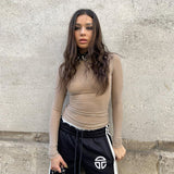 Round Collar Hot Sleeve Blouse 2025 Autumn Hottie Set-Up Top DJPT