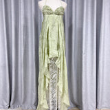 Design Lace Splicing Dress 2024 New Fashion V-Neck Braeed Sling Skirt