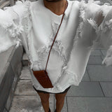 Women's Autumn And Winter New Tuk-Song Hollow Design Loose Sweater DJPT