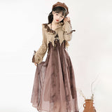 Design Desert Withered Butterfly Chinese Style Improvement Han Elements Of Women's Top Dress Suit 6917