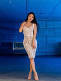 Sexy Sling Dress Women's Summer 2025 New Lace Splicing Sleeveless Body-In-Tightness Mid-Screative Dress