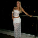 New Sexy Body Two-Piece Set Of Lace Perspective Sling Skirt DJPT