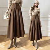 Dress 2025 Winter Dress New High-Waist Korean Version Of The Big Folds To Cover The Thin Hair Of This Long Dress DJPT