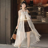 Pavilion Original Leisure Moment Lolita Girl Lolita Half Skirt Sling Skirt Cute Sweet Suit 7240