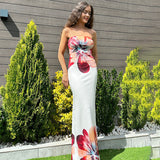 Positioning Print Medium Long Bag Hip Dress Sexy Breast Repair Dress Summer HZ0628