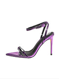French High Heel Sandals Women Hot High Heel Elegant Charming Purple Fashion High High Quality Shoes