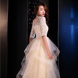 Dress Women 2025 New Banquet Dignified Atmospheric Elegant Champagne-Colored Host Year-End Dress Spring