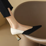 Large-Size Shoes Small Fragrant Wind Sharp High Heels New Women's Shoes Light Color Fashion Single Shoes High Quality Shoes