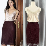 Zhao Sanguan Sexy Lace V Collar Thin Inside Cloth Plus Half-Body Dress Suit