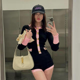 Autumn 2025 New Women's Dresses French Temperament Knitted Long-Sleeved Jumpsuit DJPT