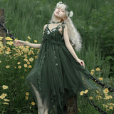 Design Moss Chinese Wind Improvement Han Elements Ancient Style Fairy Sling Skirt 7118