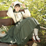 Design Sunflowers About Hanfu Women Chinese Style To Improve The Daily Chinese Elements Two-Piece Set 8469