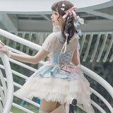 Rose Peach Wine Lolita Women Sling Dress Everyday Cute Lolita Sweet Dress 6865