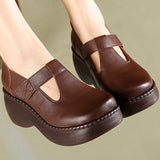 For Fat Feet Wide Feet Conciliate National Wind Year-Old Slope And Magic Sticker Solid Color Waterproof Table Mother Women Singles Shoes High Quality Shoes