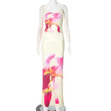 Women's Summer New Flower Printd Sling Sling Bag Suit Two-Piece Casual Set DJPT