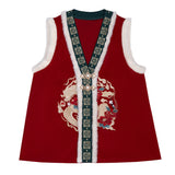 Fulong Yingchun Hanfu Women Chinese Wind Han Element Blouse Vest Half Dress Suit 8941