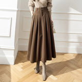 Dress 2025 Winter Dress New High-Waist Korean Version Of The Big Folds To Cover The Thin Hair Of This Long Dress DJPT
