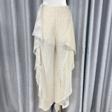 Lotus Side Of The Bra Hanging Neck To Silk Top Design Stitching Long Dress Two Sets Of 2024 New