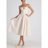 Women's New Slings With Chest-Scared Belt Low-Breasted Waist Dress HZ0628