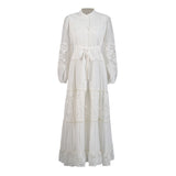 Temperament Bohemian Embroidery Design 2025 New Tonic Design Single-Drip Buckle Dress Woman