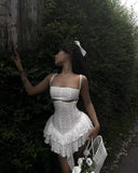 Niche Embroidery Sling Dress Female Design Temperament Slim Bra Dress Seaside Pure Lusty Short Dress