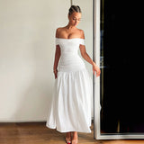 Women's Uniform Shoulder Simple Elegant Sexy Dress DJPT