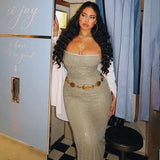 Hanging Beads Fine Flash Dress Dress Woman 2025 New Hot Girl Sexy Dress DJPT