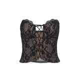 Sexy Lace Hollow Strapped Thoracic Top 2025 Summer New Vest DJPT