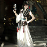 Pavilion Original Design Chinese Style Improvement Han Elements Of Women's Top Trousers Waist Seal Necklace Set9563