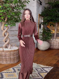 Eastern Muslims 2025 Autumn New Folding Dress Retro A Dress