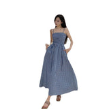 Tset Dress Women's Summer 2024 New Temperament A Word Waistless Sleeveless Dress