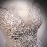 Dress Woman 2025 New Temperament Color Yarn High-End Word Shoulder Tail Host Dreamson Vocal Art Exam