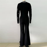And Winter New High-Waisted Jump Trousers Heavy Industry Nails And Diamond Temperament Bandage Wide Leg Pants