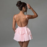 Summer 2025 New Sexy Temperament Babes Double Cake With Sling Skirt DJPT