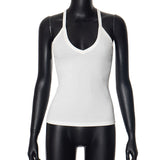 Women's Spring 2024 New Net Colorless Sleeveless Low-Breasted Spice Girl Vest DJPT