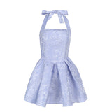 Spring 2025 New Famous Style Temperament Sexy Body Hanging Neck Jhua A Display Thin Dress DJPT