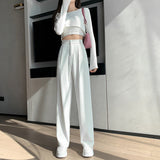 Suit Pants Women Spring And Autumn New Straight Loose Pendant High Waist Broad Leg Pants Hanging Summer Trousers Thin Trend DJPT